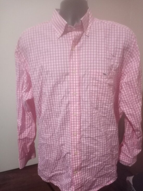 Vineyard Vines Other - Vineyard Vines Classic Fit Tucker Shirt Pink White Check Cotton  Sz XL Button
